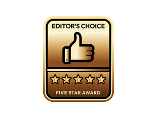 Editors choice golden badge quality award business certificate symbol illustration vector