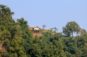 tribe house top of the hill.this photo was taken from,Bandarban,Chittagong,Bangladesh.