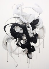 Monochrome graffiti in urban style on white background