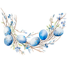 blue Ester background with eggs