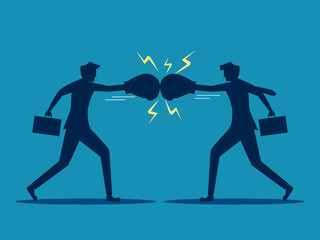 businessmen boxing. vector illustration