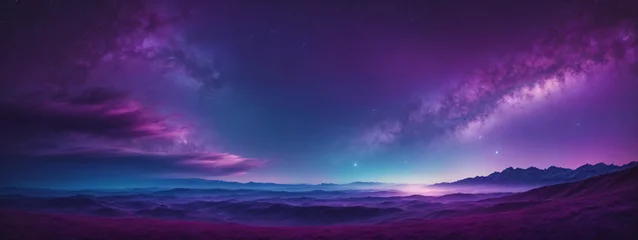 Photo sur Plexiglas Tailler Captivating cosmic night scene, vibrant blue and purple tones, 4K stellar background