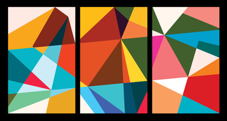 Vector colorful abstract geometric poster for Summer 2024