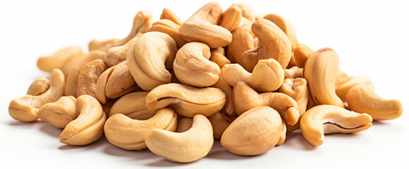 Cashew nuts isolated on white background