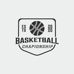 basketball vintage badge logo vector illustration template icon graphic design