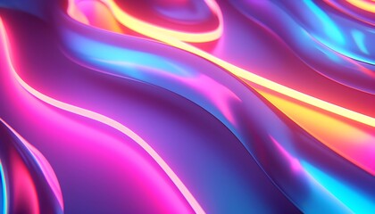 3D render abstract shapes glowing in the ultraviolet spectrum. Incorporate curvy neon lines.  Futuristic energy concept.