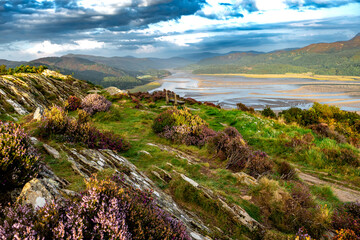 Mawddach River Estuary In Snowdonia National Park Near The City Of Barmouth In Wales, United Kingdom