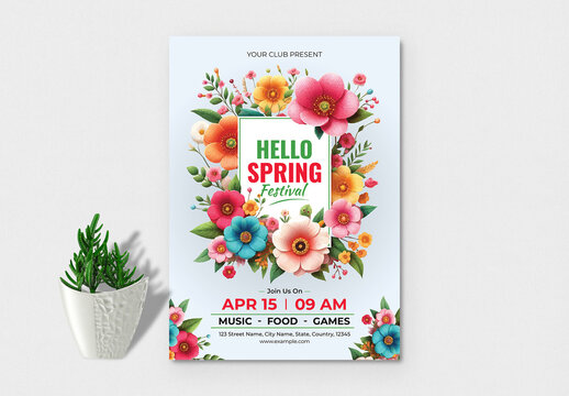 Spring Festival Flyer Poster Layout