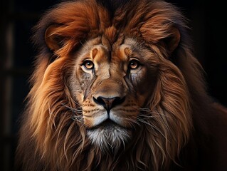 Naklejka premium Beautiful lion king face