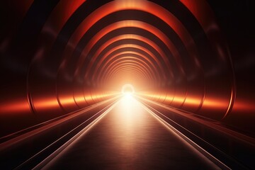 concept image of seeing the Light at the End of the Tunnel. sci fi or mystery