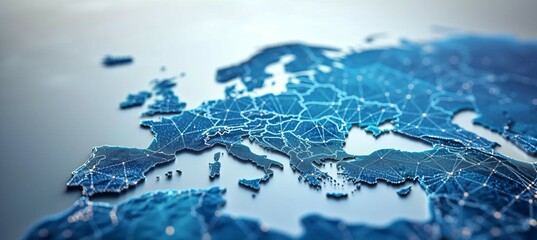 Europe smart network maps. Generative AI technology.