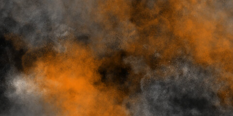 Black orange gray painted concrete texture background and grain elements. orange Smoke Background elegant luxury backdrop painting paper texture design .Dark wall texture background . © Kainat 