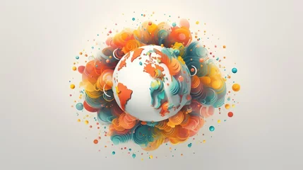 Wall murals North Europe Abstract globe focusing on North America