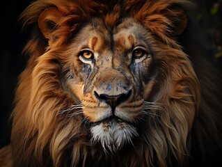 Naklejka premium Beautiful lion king face