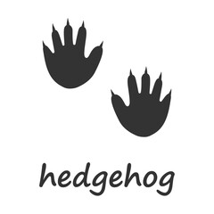 Hedgehog paws. Hedgehog paw print. Vector illustration.