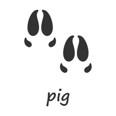 Pig hooves. A pig hoof print. Vector illustration.