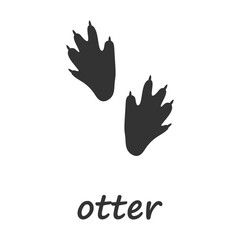 Otter paws. Otter paw print. Vector illustration.

