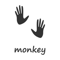 Monkey paws. Monkey paw print. Vector illustration. - obrazy, fototapety, plakaty