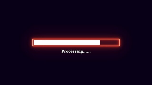 Loading Progress Bar Moving , Simple Loading bar screen progress animation, Installation loading bar animation isolated on a black background, Loading Progress Bar Animation