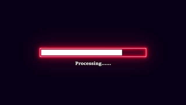 Installation loading bar animation isolated on a black background, Loading Progress Bar Animation