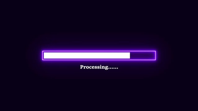 Installation loading bar animation isolated on a black background, Loading Progress Bar Animation