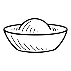 Gold ingot symbol of wealth doodle. Hand drawn sketch illustration.