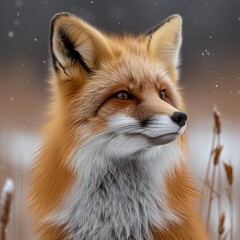 Charming Red Fox: Enchanting photo of a red fox in a natural setting, capturing the beauty of wildlife.