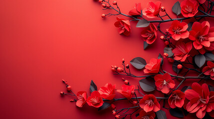 red background with Chinese New Year theme