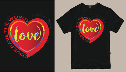 Valentine's Day t-shirt design. Hear t-shirt design.