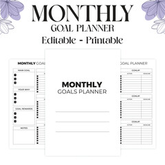 Monthly Goal Planner Kdp Interior 