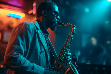 Soulful Jazz Musician Performing During Black History Month