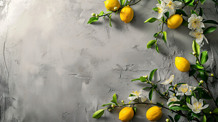 Blooming branches with lemons