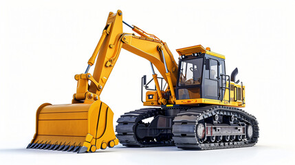 Excavator on a white background