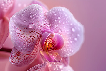 pink orchid with drops