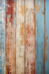 vertical old weathered pastel colored painted wooden board texture wall background, rustic hardwood planks surface