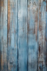Fototapeta na wymiar old shabby blue colored painted wooden board texture wall vertical background, rustic hardwood planks