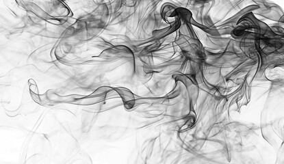 Beautiful swirling gray smoke. Smoke effect texture overlays on transparent background. png	