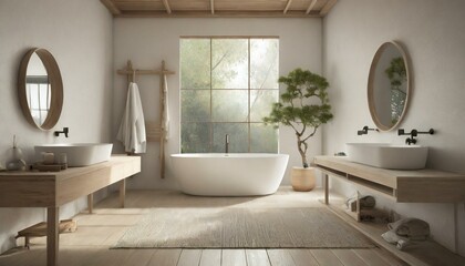 Modern Minimalist Style Bathroom - Japanese or Eastern Inspired Interior Design - Bathroom with Zen-styled Atmosphere