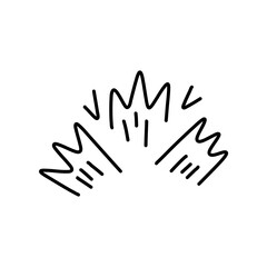 Sunburst doodle splash element