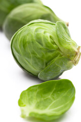 Brussels sprouts on white background	
