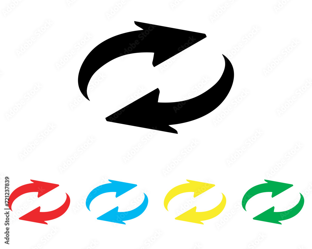 Poster repeat icon vector. refresh icon sign symbol in trendy flat style. set elements in colored icons. re