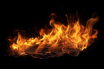 Flames on black background.