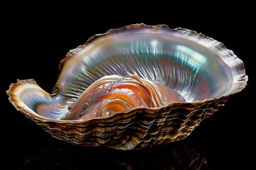 Seafood Daytime Abalone On Black Background