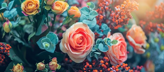 Naklejka premium Artificial Flower: Captivating Use as Background in Naturalistic Settings