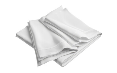 Folded napkins, kitchen towels or tablecloths in top and angle view