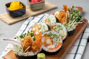 seafood white, seafood,cutlet, soft tofu, pollack roe cheese potato, roe, cheese, potato, pork, grilled 