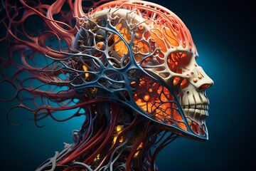Explore the intricacies of the human body with this state-of-the-art 3D rendered illustration - obrazy, fototapety, plakaty