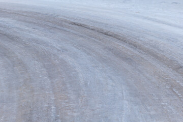 black ice on a road