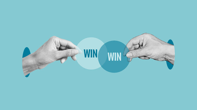 Win win solution. Negotiation or conflict resolution concept - Powered by Adobe