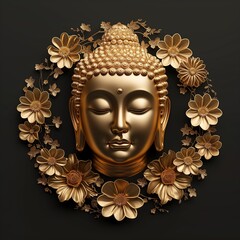 Golden buddha head